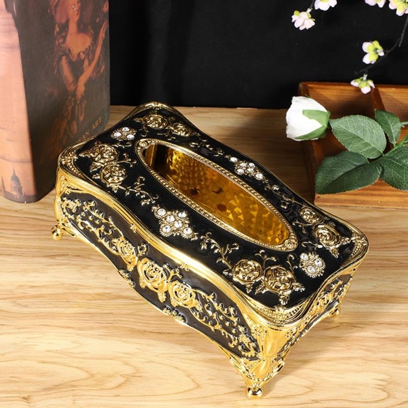 Artistic Floral Print ABS Tissue Holder With Easy Open Lid Sophisticated Decors Tissue Box For Convenient Refills