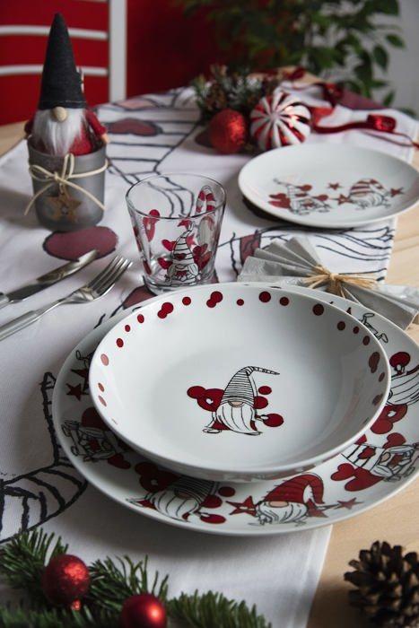 Service De Vaisselle - Excelsa - 64858 - 18 Pièces - Porcelaine - Gnome De Noël