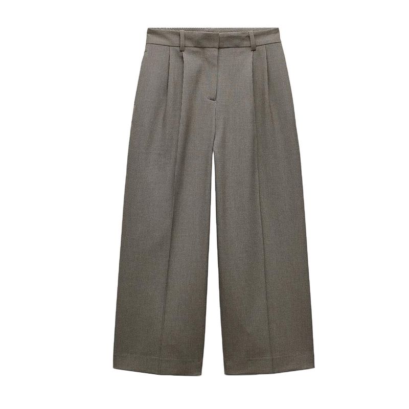 Autumn and Winter New Women clothes Houndstooth Blazers 9320565 High Waist Casual Wide Leg Pants 9316565