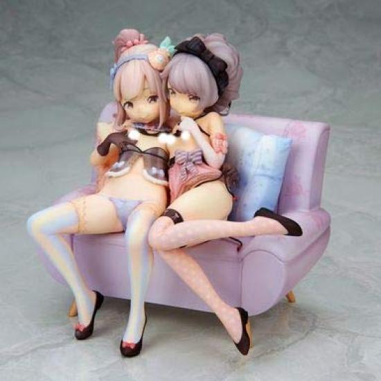 Rina Saya Otona No Moeoh Adult Illustration PVC ABS Painted Finished Product & "Dengeki Vol.4 Gallery" 1/6 &