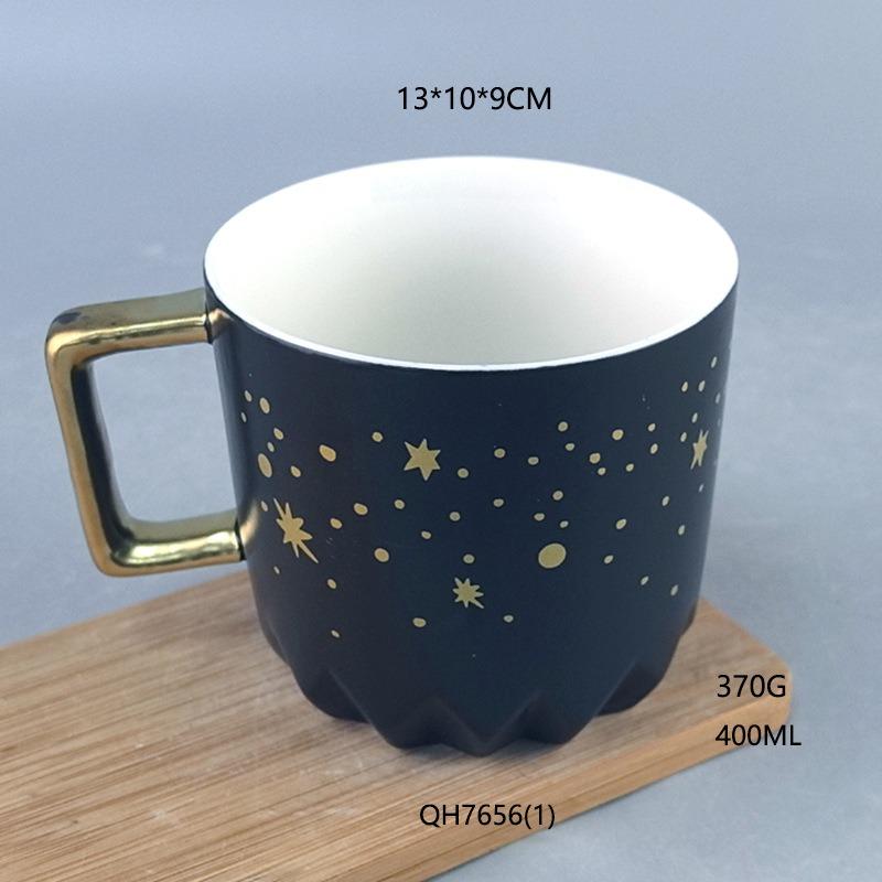 

Golden Starry Sky Couple Mug Large Capacity Ceramic Coffee Mug Gift Ceramic Water Mug 301-400ml