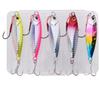 5 Pieces Boxed Artificial Hard Bait Lead Fish Jigs with Blood Groove Hooks for Bass & Trout Ocean Boat Fishing Slow Jigging