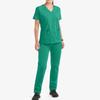 Ladies' Loose And Comfortable V-neck Short Sleeved Stand Up Collar Workwear With Multiple Pockets Suit Set
