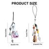 Stylish Violin Phone Charm Eye Catching Beaded Keyring Guitar Key Pendant Fashionable Alloy Key Chain for Bags Key