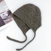 Simple knitted wool hat children's autumn and winter new warm and cold ear protection hat showing the face small headgear