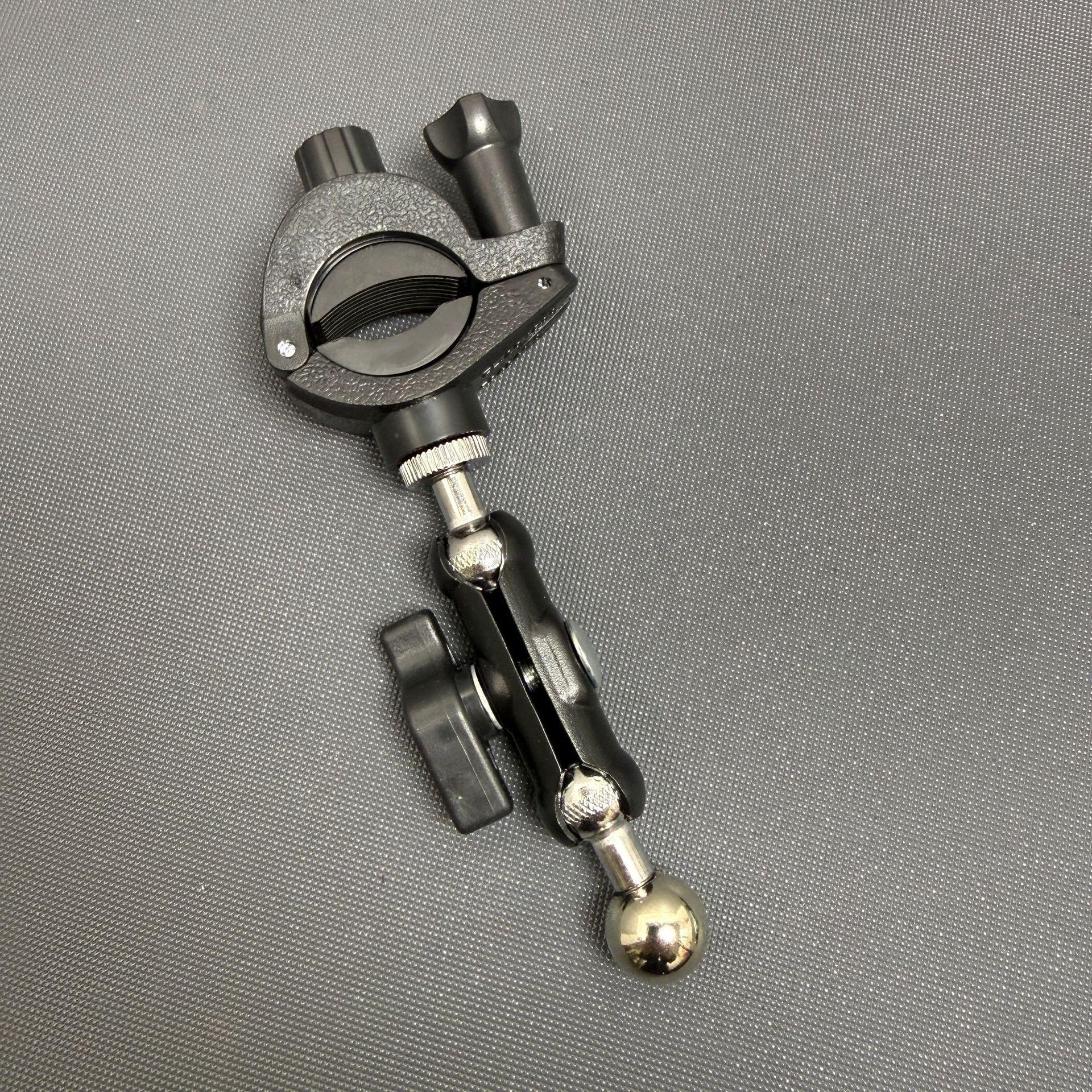 

Universal Floor Stand with Additional Mount & Phone Holder for Live Streaming Round Tube Clamp (1/4 Internal Thread)