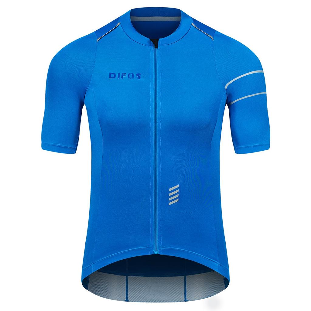 DIFOS Short Sleeve Cycling Summer Cycling Size M Men's Jersey, Wear, Quick-Drying, Breathable, Pockets, Reflective, Blue,