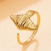 18K Gold Stainless Steel Seashell & Animal Ring, Ocean Resort Style, Adjustable.