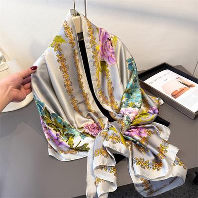 Women Fashion Print Scarves Sunscreen Wrap Thin Beach Scarf  Shawl Stoles Female Foulard Echarpe Bandana Hijab Headband