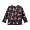 Children's Witch  Printed Long Sleeved Round Neck Top With Floral Print For Daily Casual T-shirt