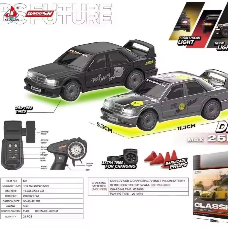 Mini Simulation Rc Desktop Remote Control Car High Speed Drift Racing Model Accessories Boys Festival Toys 1/43 Kid Friendly Entertaining Fun Play