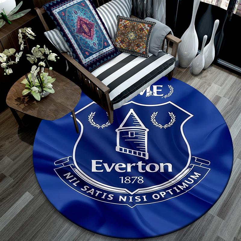 Custom Name,Everton FC pattern round rug,Carpet Rug for Living Room Bedroom Playroom ,Non-slip Floor Mat,Holiday Gifts and Birthday Gifts.