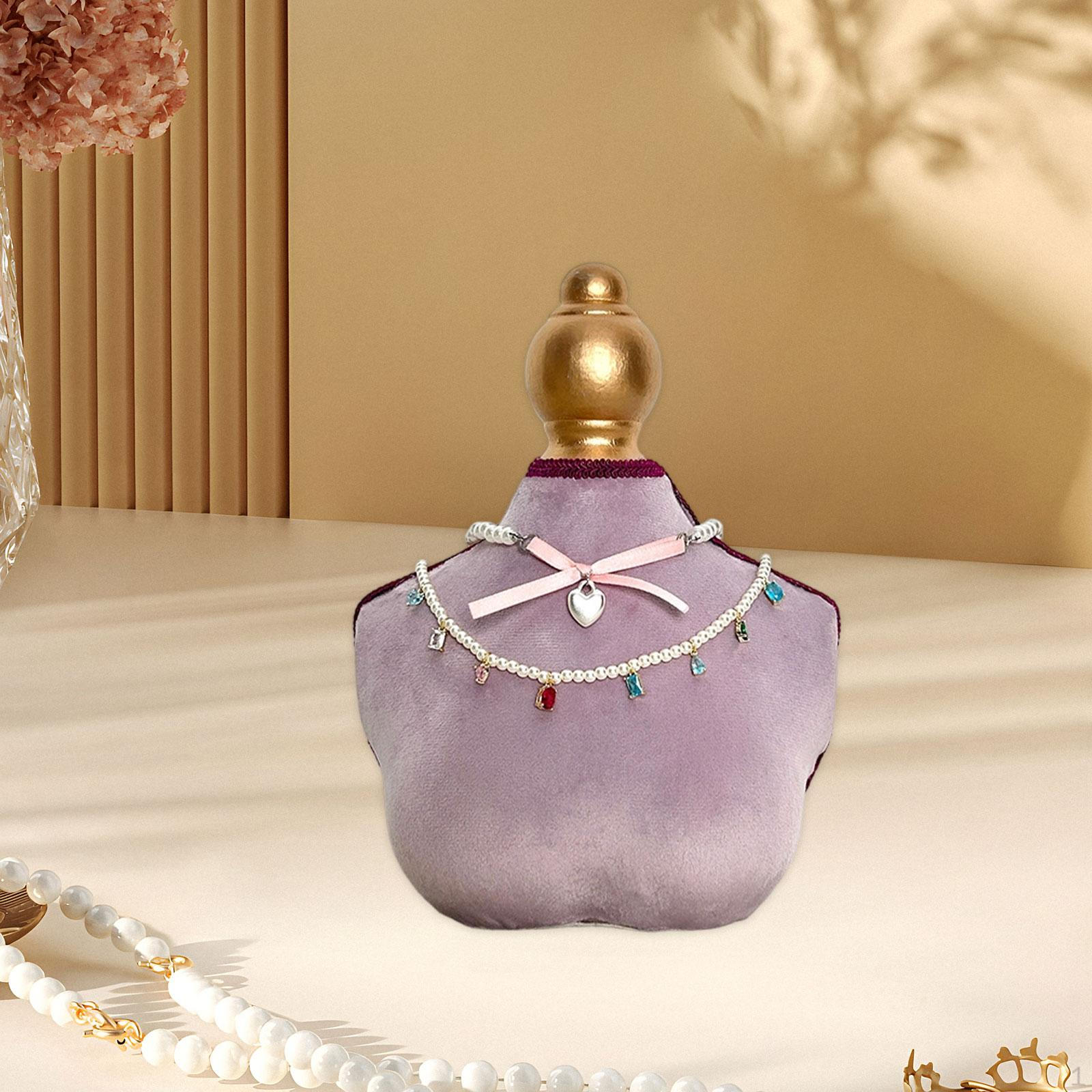 

Bust Necklace Display Stand Chain Jewelry Holder Organizer Elegant for Showcase No Base