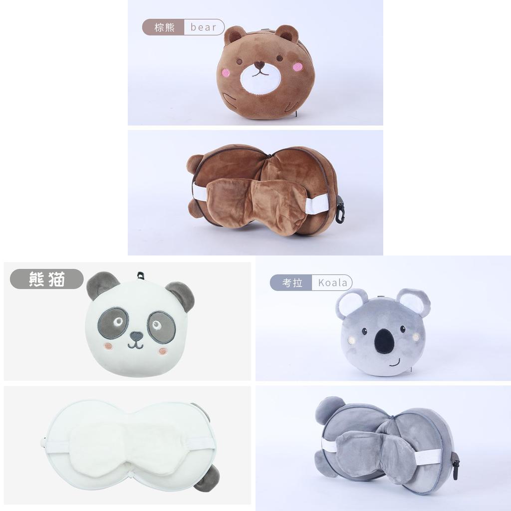Cute Cartoon Ushaped Pillow With Water Crystal Fabric For Home And Travel