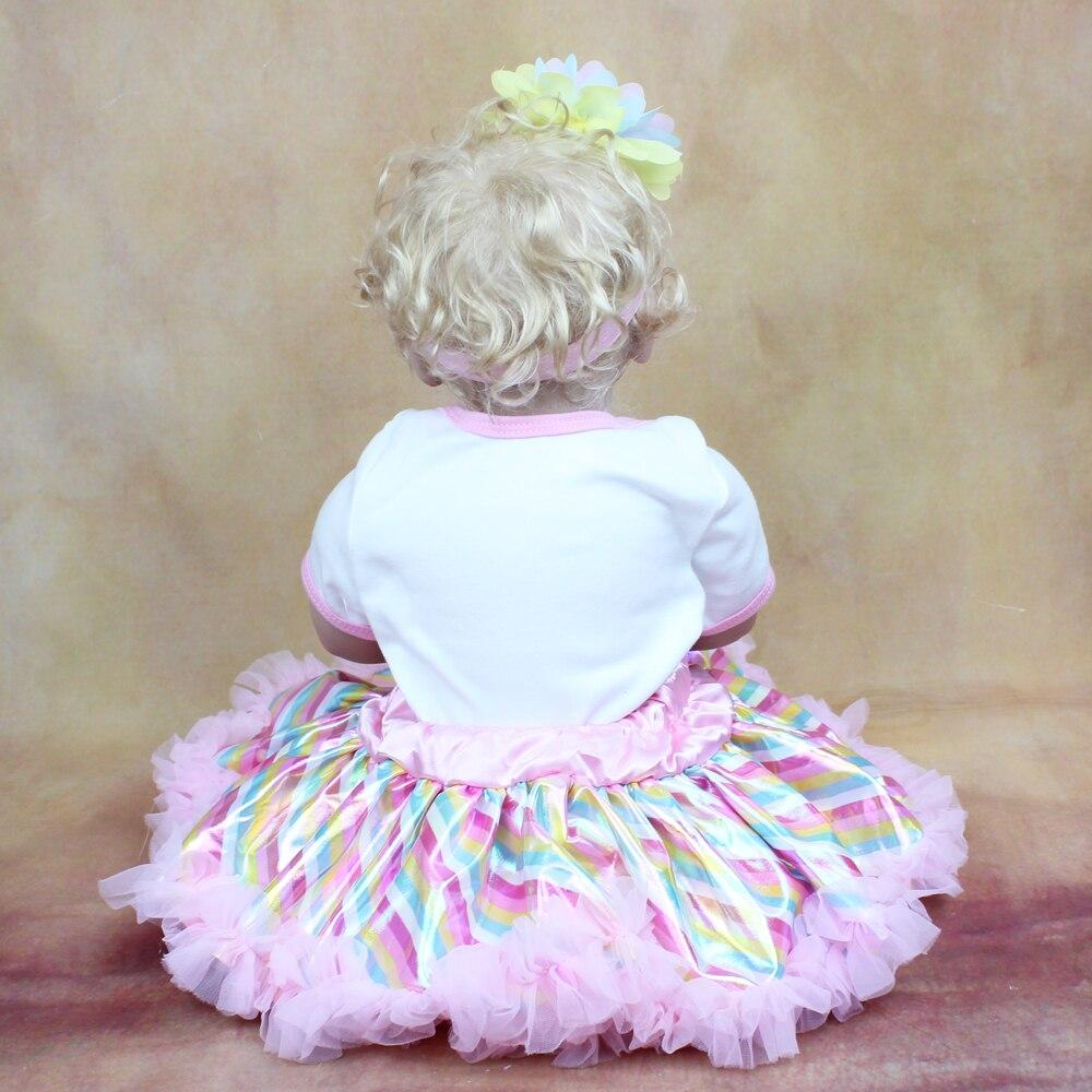 BZDOLL 55 CM Měkký silikon Reborn Baby Lisa Hračka pro holčičí panenku Živé látkové tělo Realistické 22 palcové blond vlasy princezna Bebe dárek k narozeninám