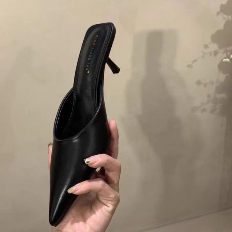 Fashion Spring New Style Popular Luxury Leopard Print Women Slipper Pointed Toe Thin Low Heel Sandal Ladies Mules Shoes Zapatos Mujer