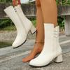 Fashion Mid-leg Boots Lightweight Soft Sole Women's High Top Non-Slip Wear-Resistant Autumn Winter High Heels Boots
