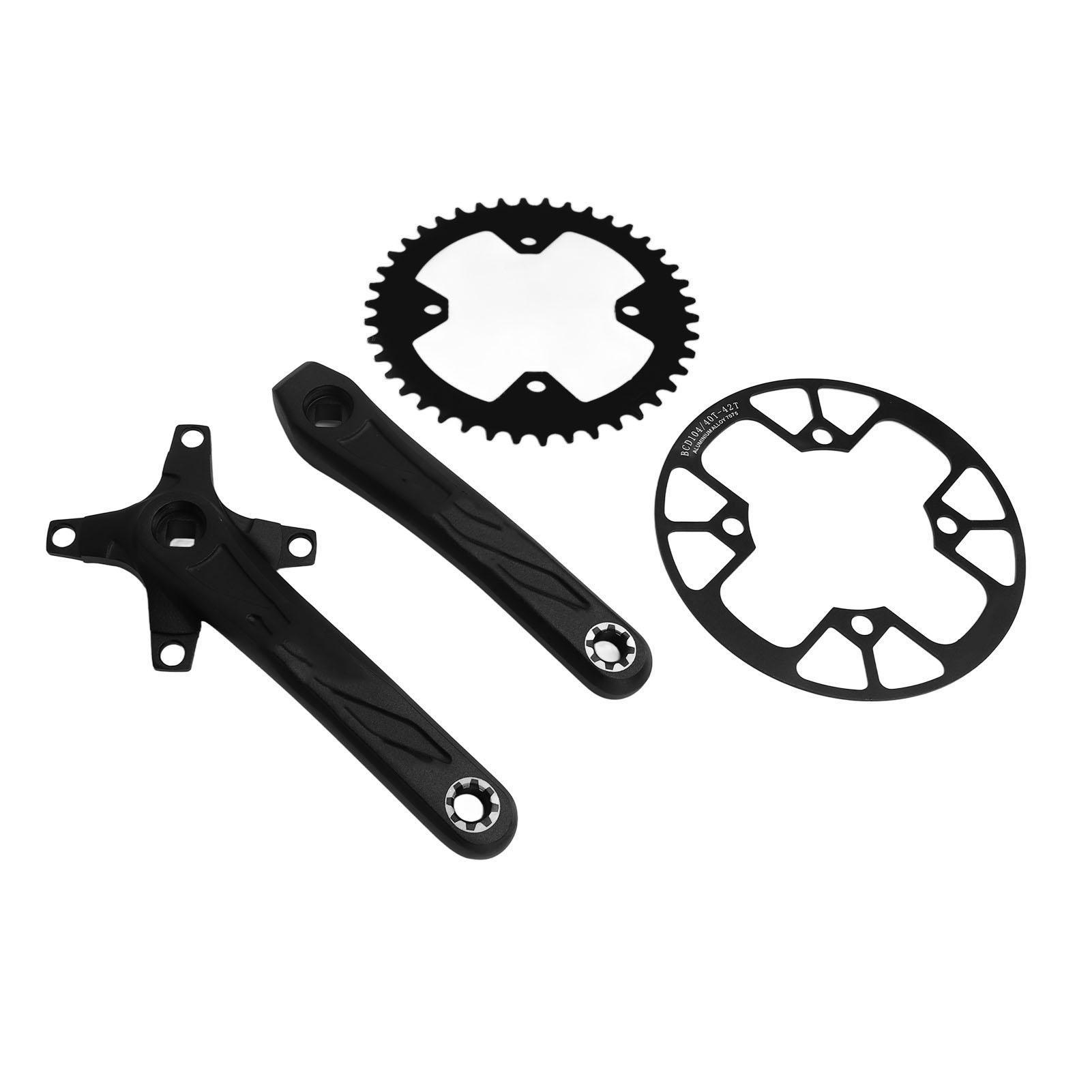 170mm Bike Crank Arm Set 104BCD with 42T Narrow Wide Chainring 40?42T Guard Disc for Road Mountain Bike
