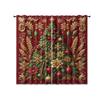 2pcs red Christmas tree print blackout curtains insulation multiple sizes for living room holiday decoration   machine washable