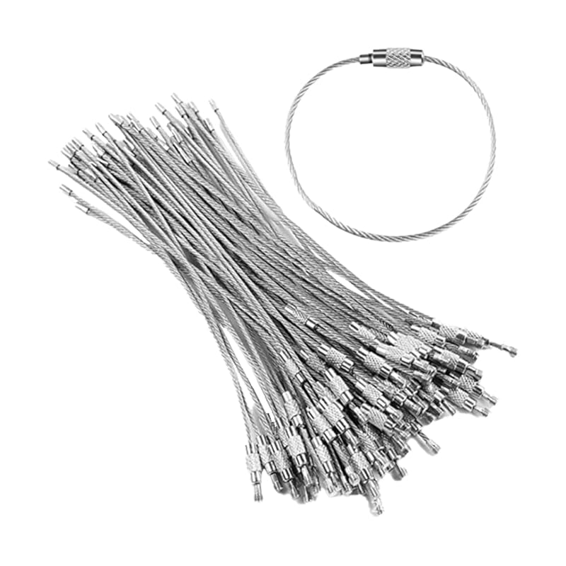 

[FUPUONE] stainless steel ring stainless chain key chain 100 pieces (Width 1.0mm*Length 11cm)
