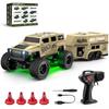 1:64 Scale Rc Off Road Climbing Car Led Lights Proportional Remote Control Type C Rechargeable Trailer Diy Stickers Gift Toy