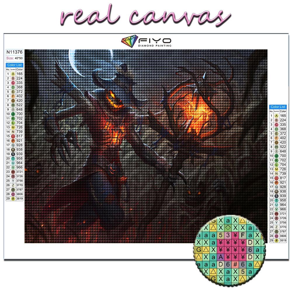 Pełna 5D Diy diamentowa malowanie Halloween straszna dyniowa głowa człowieka 5D diamentowa malowanie