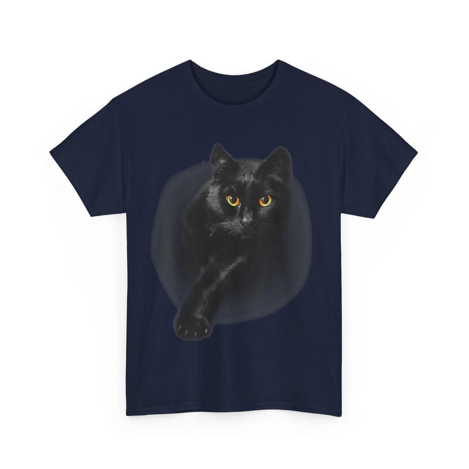 Black Cat Yellow Eyes T shirt, Cats Lovers Cats Owner Cute T shirt 4XL