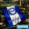 Custom Name Deportivo Alaves Emblem Flannel Blanket, Use for Birthday/Holiday Gift, Soft Blanket for Sofa/Bed/Camping/Office, Home Decor