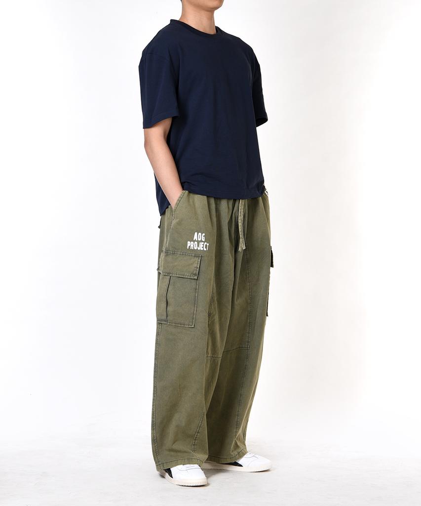 AOG PROJECT Solid Crop Short Sleeve T-Shirt (Navy)