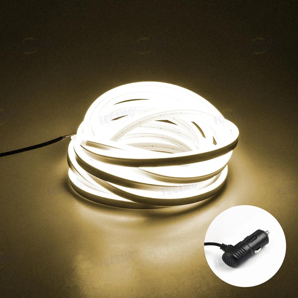 Modified LED Car Trunk Lighting Strip With Cigar Magnetic Induction 5 Meters Free-Cut Waterproof Soft Decorative Light Bar