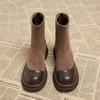 Elastic Martin Boots Women's 2025 Autumn and Winter New Short Boots Fashion Versatile Retro Skinny Small Thick Heel Skinny Boots