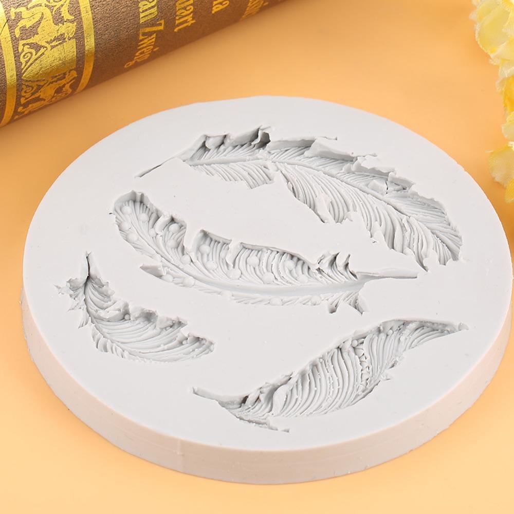 Round Silicone Fondant Mould Feather Cake Decorating Mould Chocolate Mould Tool  Fondant Craft
