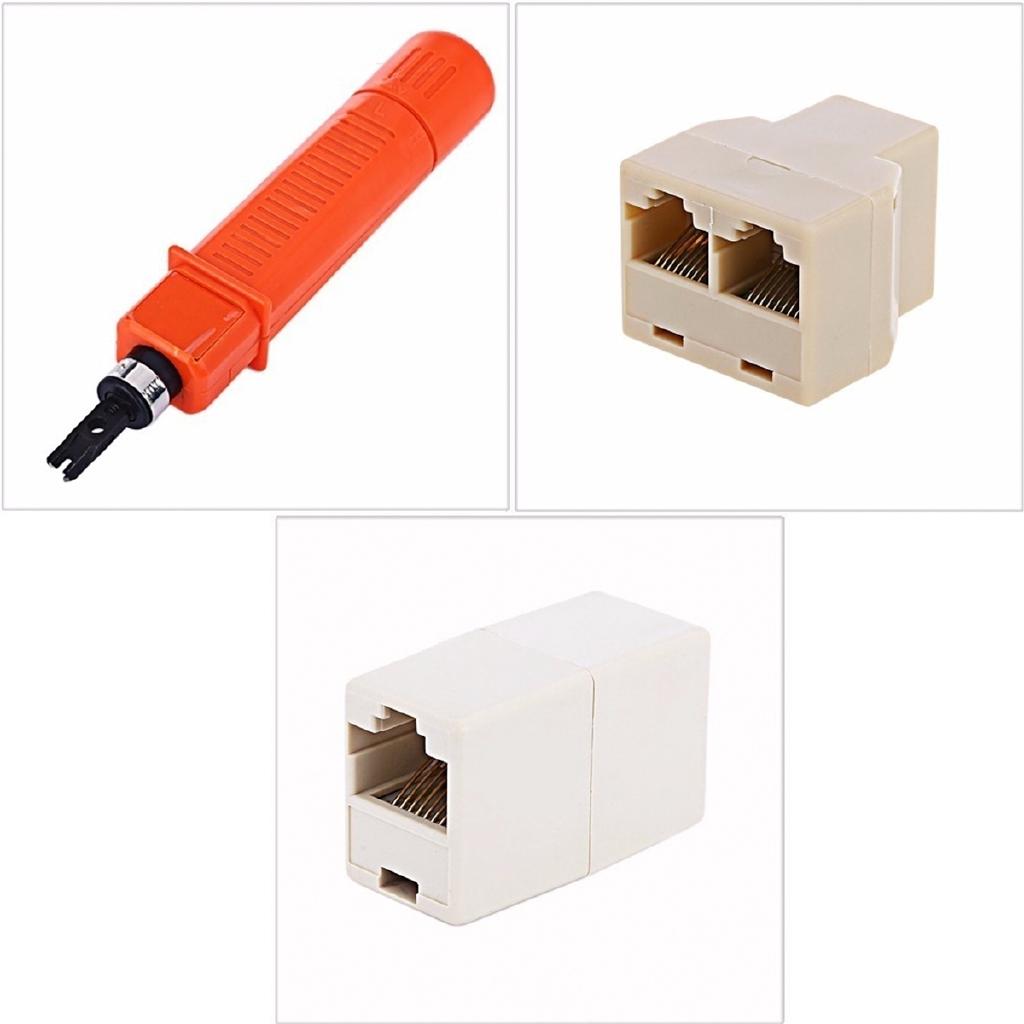 3 in 1 Network Ethernet LAN Kit Cat5e Cat6  RJ45 Cable Tester Crimping Tool Set