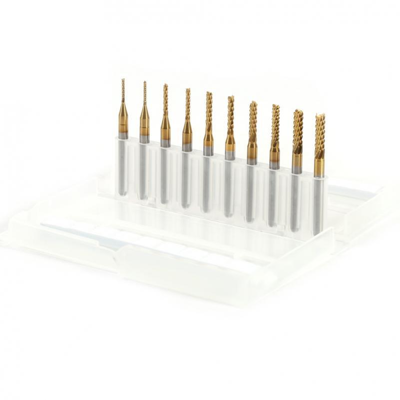 5 Frese A Candela In Acciaio Al Tungsteno Per CNC, Punta A Spirale Per Intaglio Legno, Testa 1mm, Gambo 3.175mm, Lunghezza 39mm, Per Incisione Di Precisione