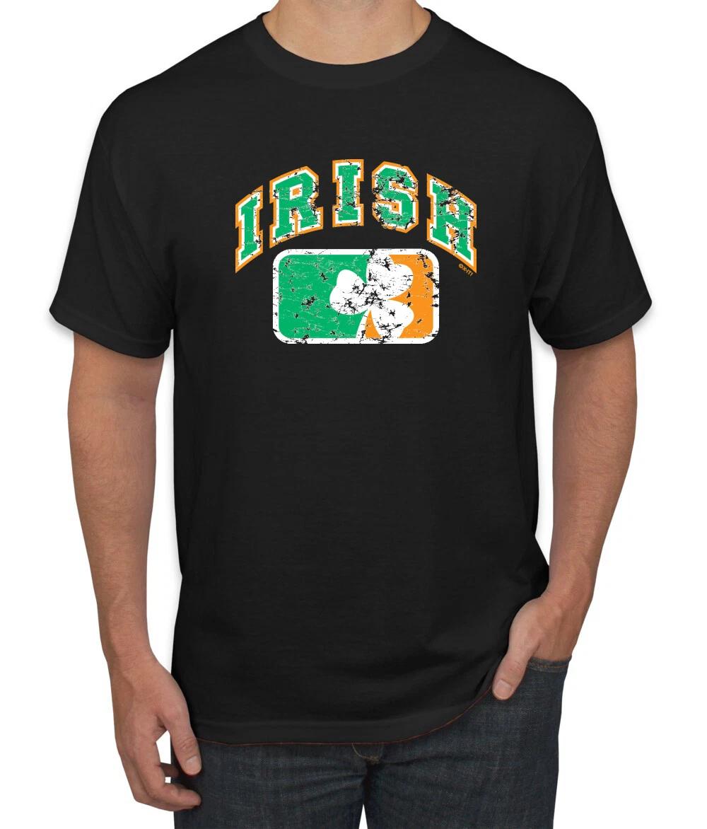 Vintage Distressed Irish Flag Shamrock St Patricks Day Men Graphic T- Shirt M