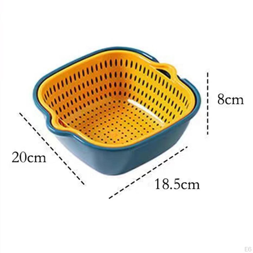 Double Layer Washing Basket Food Strainer Multifunctional Household Sturdy Fruit Cleaning Basin