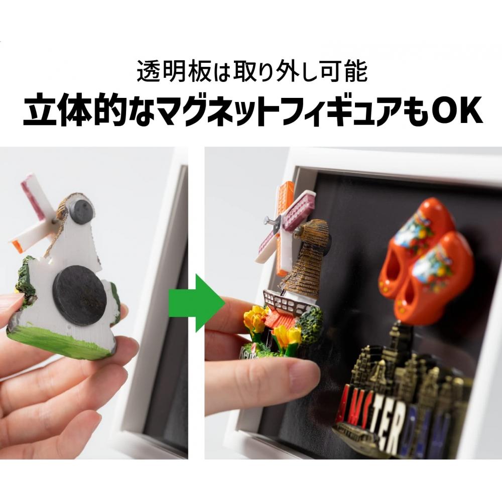 Kenko Picture Frame Magnetic Frame A4 Size for Can Badges and Magnets Adhesive Surface 202 x 289mm Stand Included White PAC-A4-WH