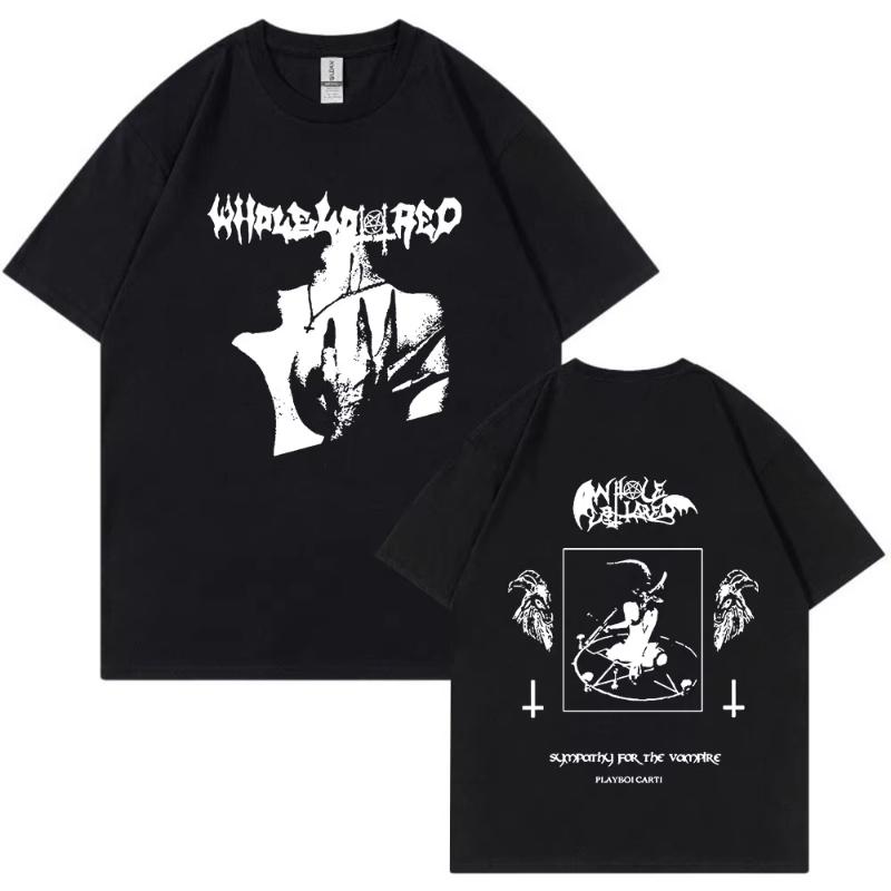 Rapper Playboi Carti Antagonist Tour Tshirt 2023 Concert Fans T Shirt Unisexs Fashion Hip Hop Short Sleeve Oversized Tshirts
