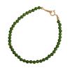 Mini Emerald Bangle with Gold-plated Fine Design, Featuring Jade Beads, Giving A Light Luxury Touch.