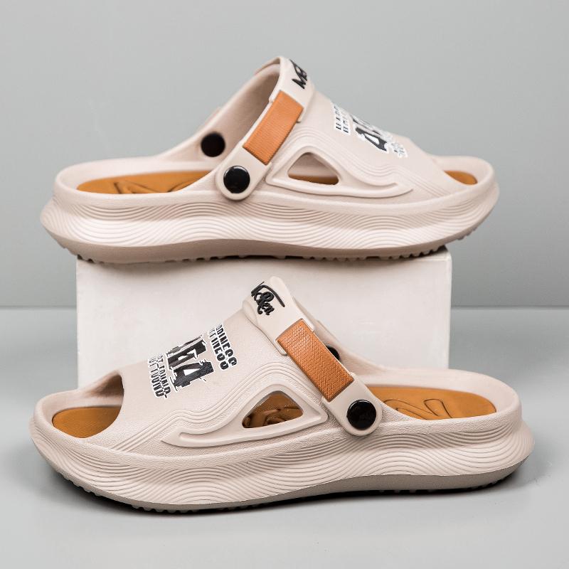 Fashion Summer Sandals Men's Slippers Couples Outdoor Slippers Beach Sandals Trendy One word  Garden Anti slip Slippers Clogs