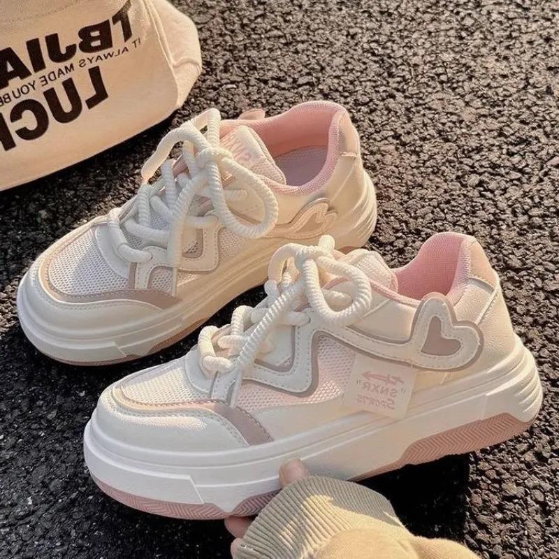 Women'S Sneakers Pink Platform Woman Sports Shoes Female Harajuku Kawaii Vulcanized Shoes Casual Comfortable Ladies Trainers