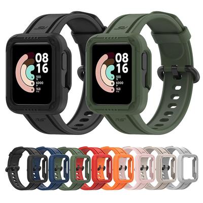 Λουράκι σιλικόνης για Xiaomi Redmi Watch 2 Lite/Horloge 2/Mi Watch Lite Ζάντα ρολογιού για Xiaomi Poco Watch Band + θήκη