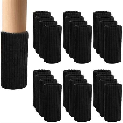 Novo 24 peças meias antirruído para pernas de móveis, protetores de piso de malha elástica alta para pernas de cadeira, capas antiderrapantes para pés de mesa espessantes