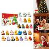 Christmas Calendar Duck Ornament Advent 2D Acrylic Decor 24 Days Duck Countdown Calendar For Home Car Rearview Christmas Tree