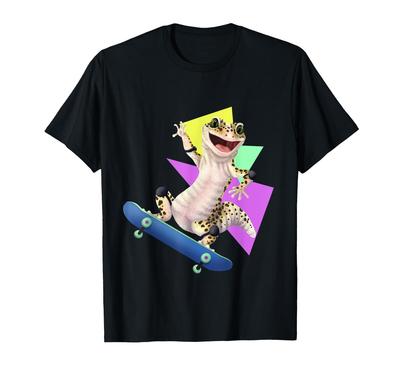Leopard Gecko Skateboard Lizard T-Shirt