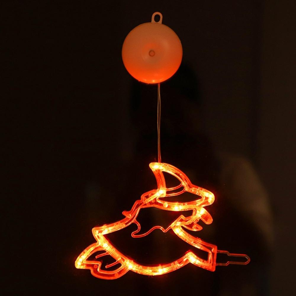 LED Powered Halloween Suction Cup Light Glowing Effect Orange Color Pendant Hanging Lights Hanging Design Suction Cup Mount