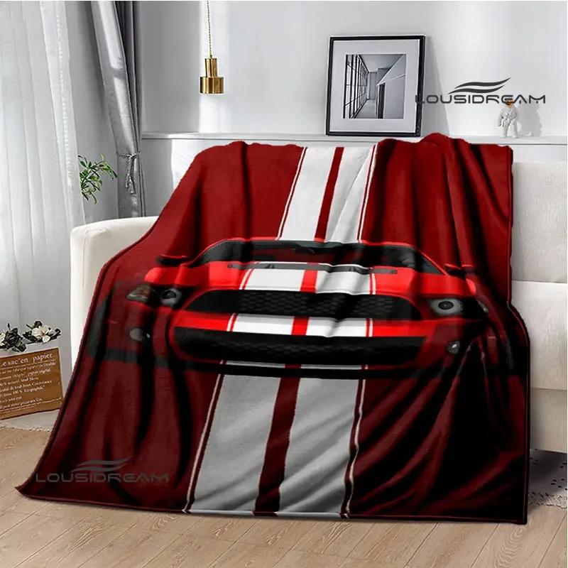 Mustang Car Logo Printed Blanket Flannel Blanket Warm Blanket Blankets for Beds Rainbow Blanket Picnic Blanket Birthday Present