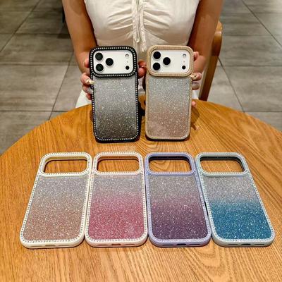 Cute Bling Glitter Diamond Phone Case for iPhone 13 12 11 14 15 16 17 Pro Max Air 16 15 14 Plus Clear Protector Shockproof Cover