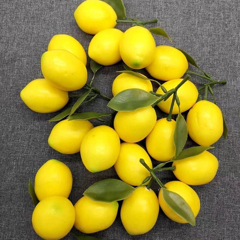 Artificial Lemon Realistic Simulation Lemon Fake Fruit Decoration for Kitchen Display Parties Decorations Photo Props