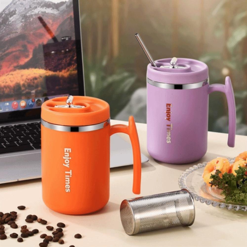 500 ML Thermal Coffee Mug with Tea Strainer Travel Tumbler Portable Water Cup  Milk
